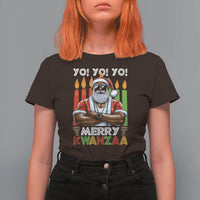 Merry Kwanzaa T Shirt For Women African American Santa Black Christmas - Wonder Print Shop
