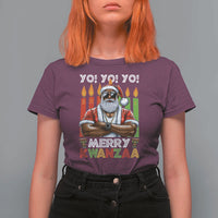 Merry Kwanzaa T Shirt For Women African American Santa Black Christmas - Wonder Print Shop