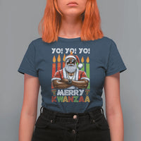 Merry Kwanzaa T Shirt For Women African American Santa Black Christmas - Wonder Print Shop