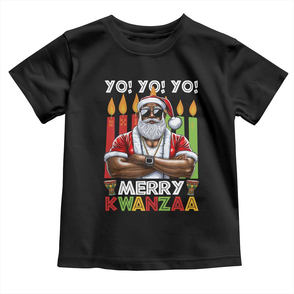 Merry Kwanzaa Toddler T Shirt African American Santa Black Christmas