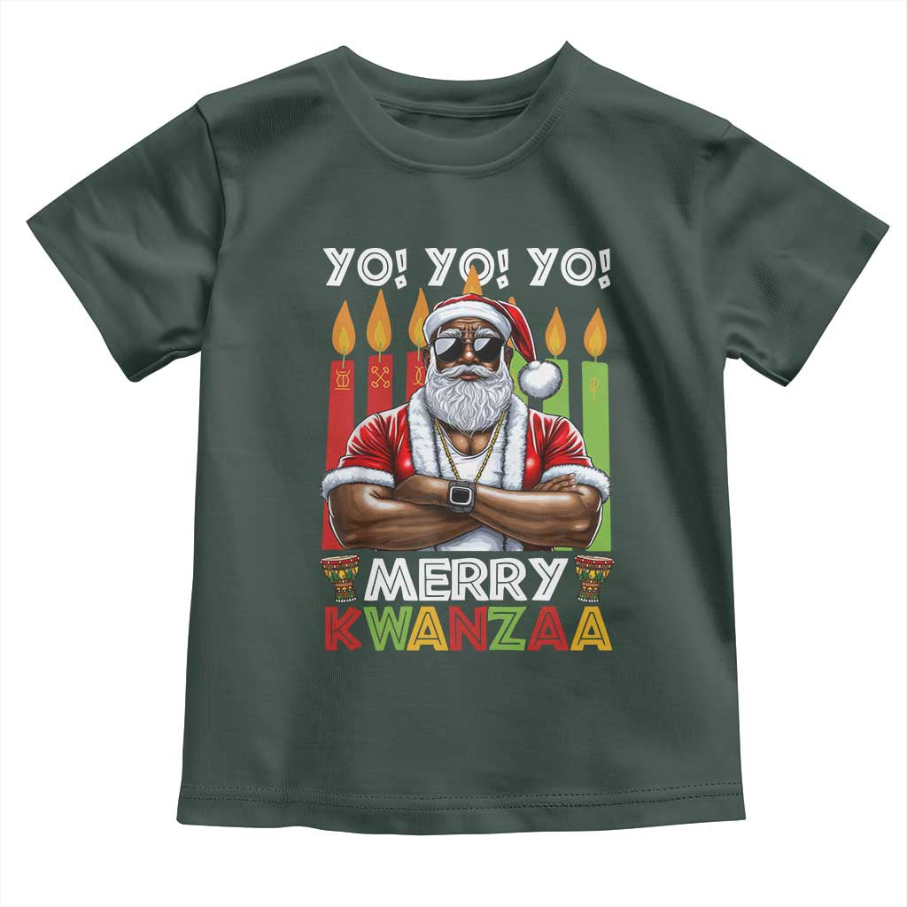 Merry Kwanzaa Toddler T Shirt African American Santa Black Christmas