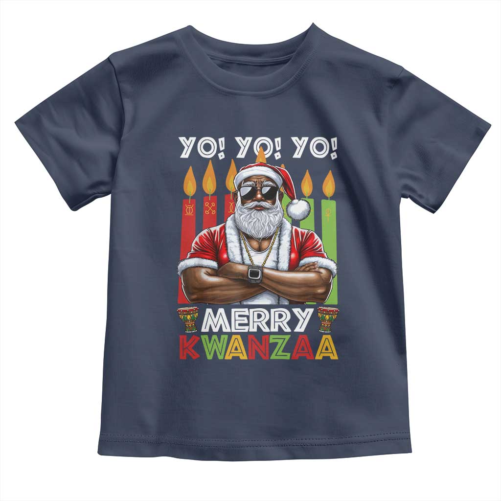 Merry Kwanzaa Toddler T Shirt African American Santa Black Christmas