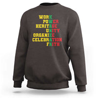 Kwanzaa Sweatshirt Work Power Heritage Unity Organize Celebration Faith - Wonder Print Shop
