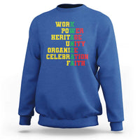 Kwanzaa Sweatshirt Work Power Heritage Unity Organize Celebration Faith - Wonder Print Shop