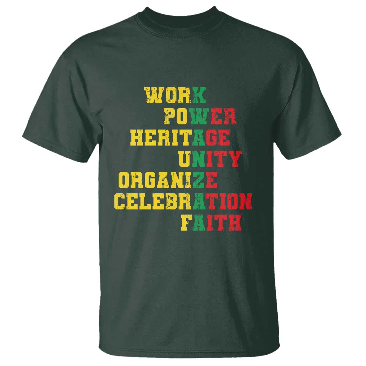 Kwanzaa T Shirt Work Power Heritage Unity Organize Celebration Faith - Wonder Print Shop