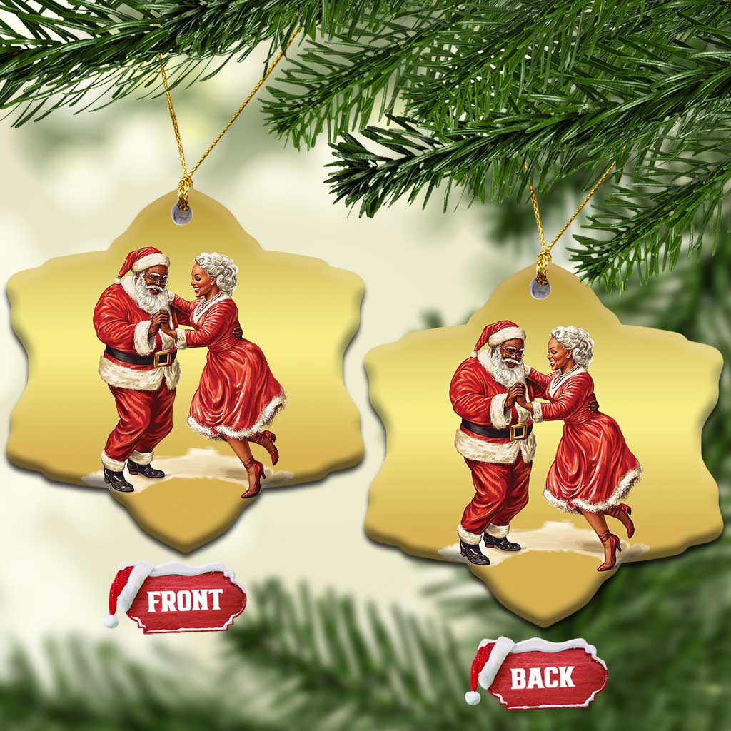 African American Xmas Christmas Ornament Black Santa Mr Mrs Claus Dancing - Wonder Print Shop