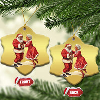 African American Xmas Christmas Ornament Black Santa Mr Mrs Claus Dancing - Wonder Print Shop