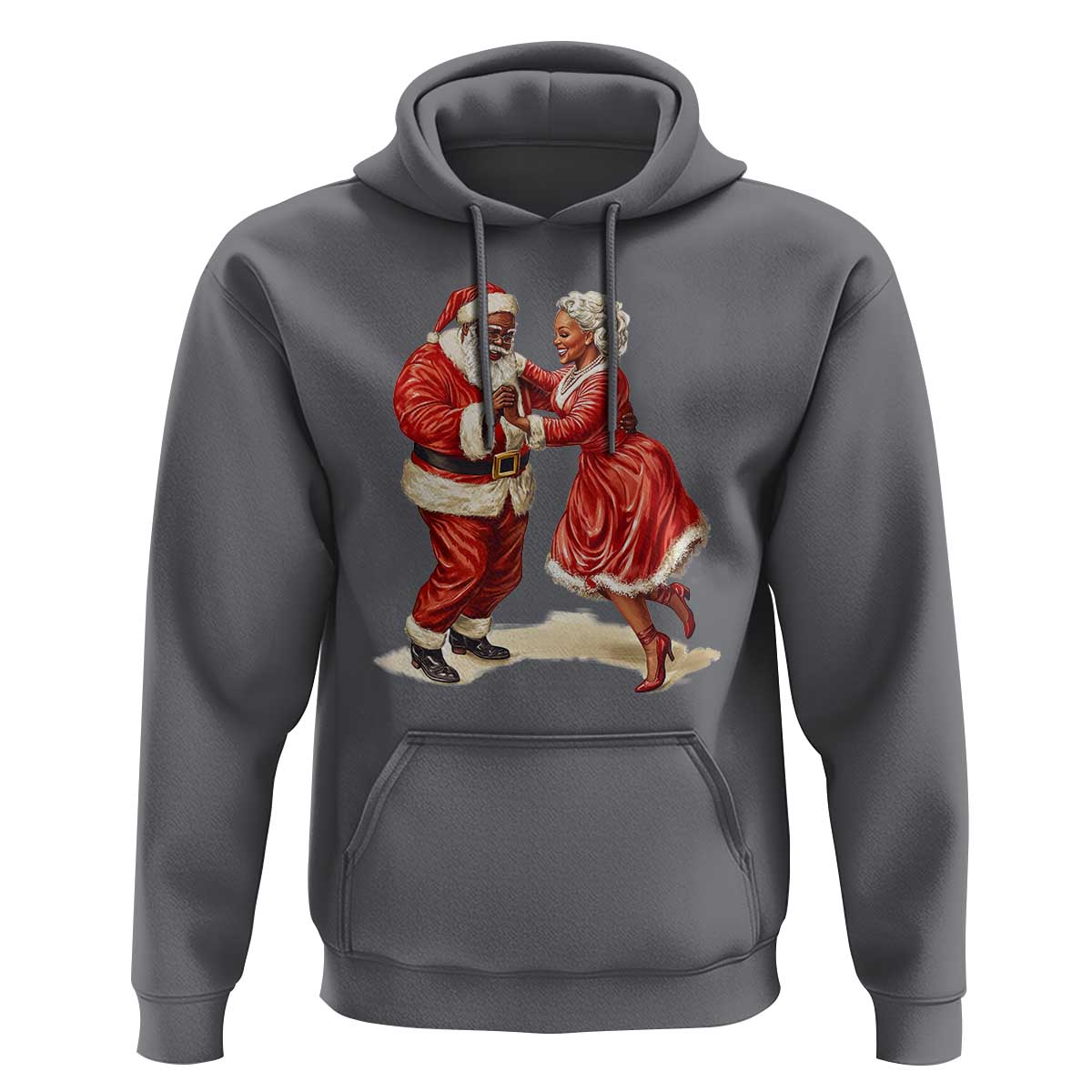 African American Christmas Hoodie Black Santa Mr Mrs Claus Dancing
