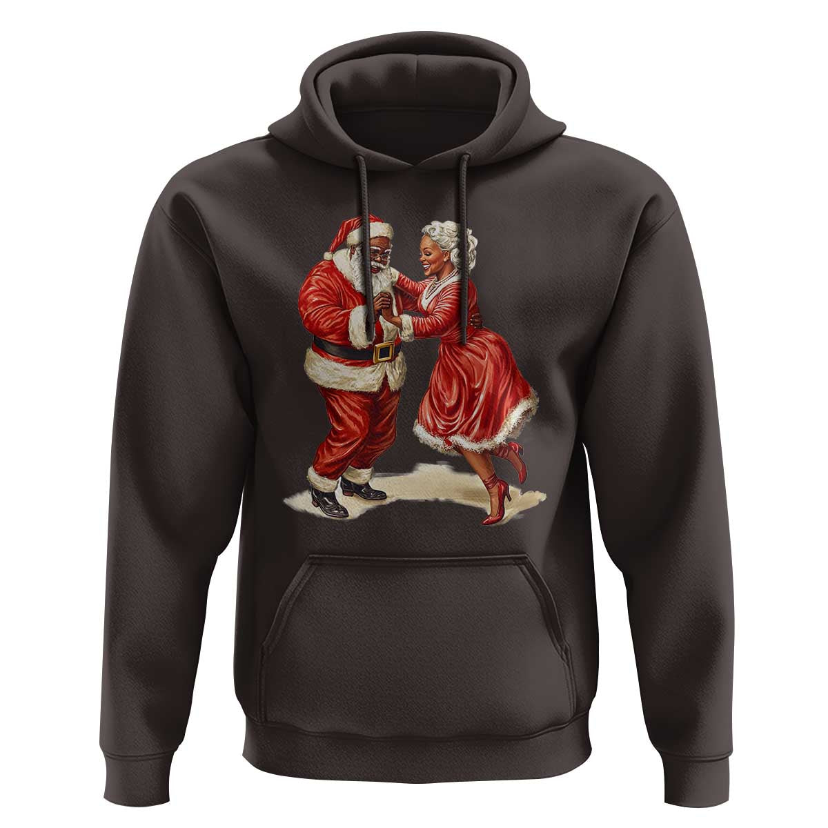 African American Christmas Hoodie Black Santa Mr Mrs Claus Dancing