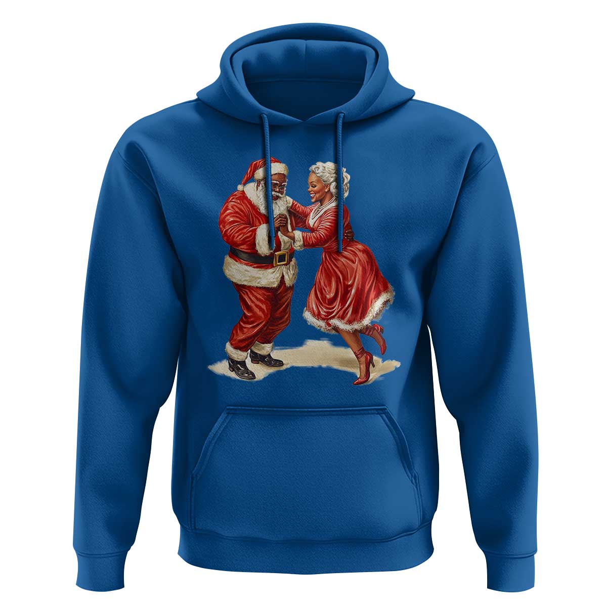 African American Christmas Hoodie Black Santa Mr Mrs Claus Dancing