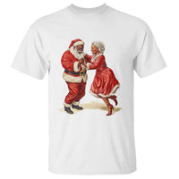 African American Christmas T Shirt Black Santa Mr Mrs Claus Dancing - Wonder Print Shop