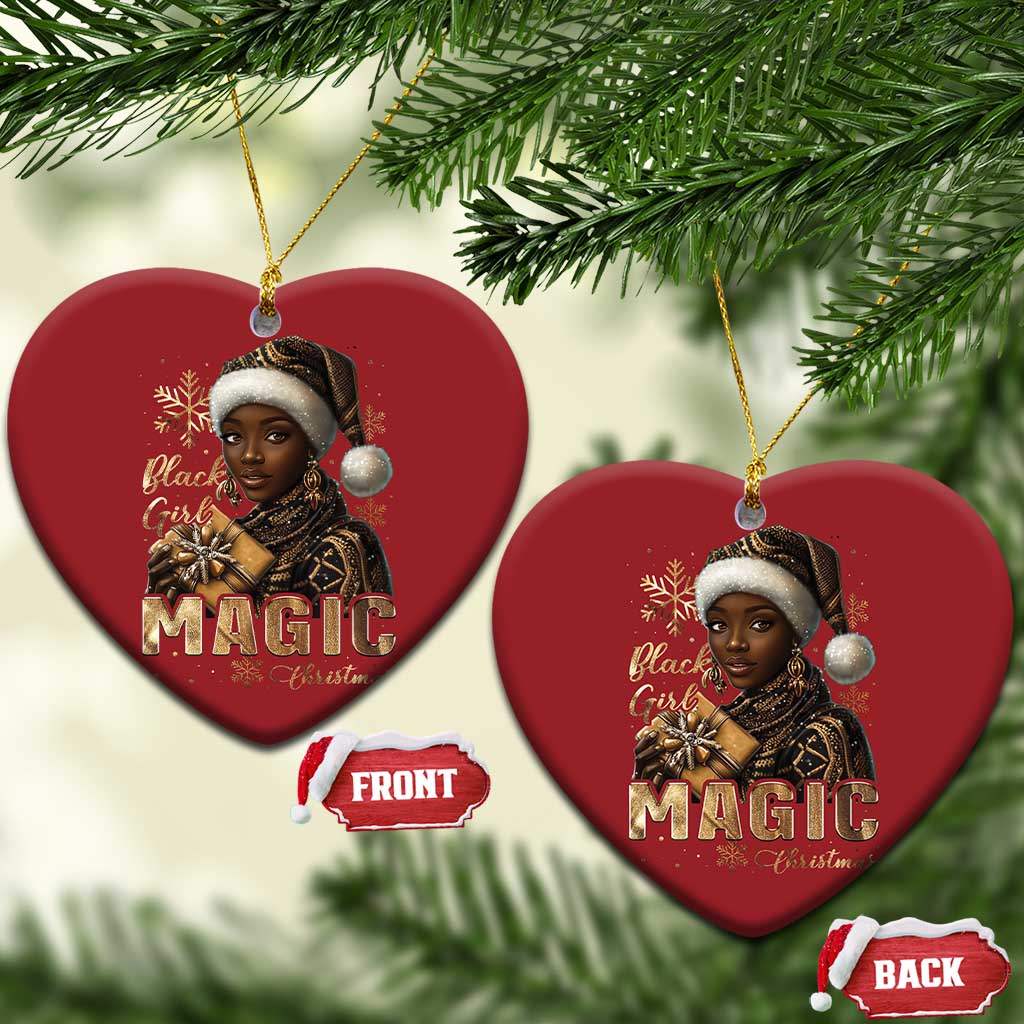 Xmas Melanin Black Girl Magic Christmas Ornament - Wonder Print Shop