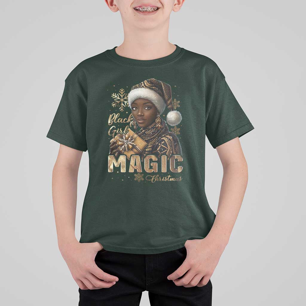 Xmas Melanin Black Girl Magic T Shirt For Kid - Wonder Print Shop