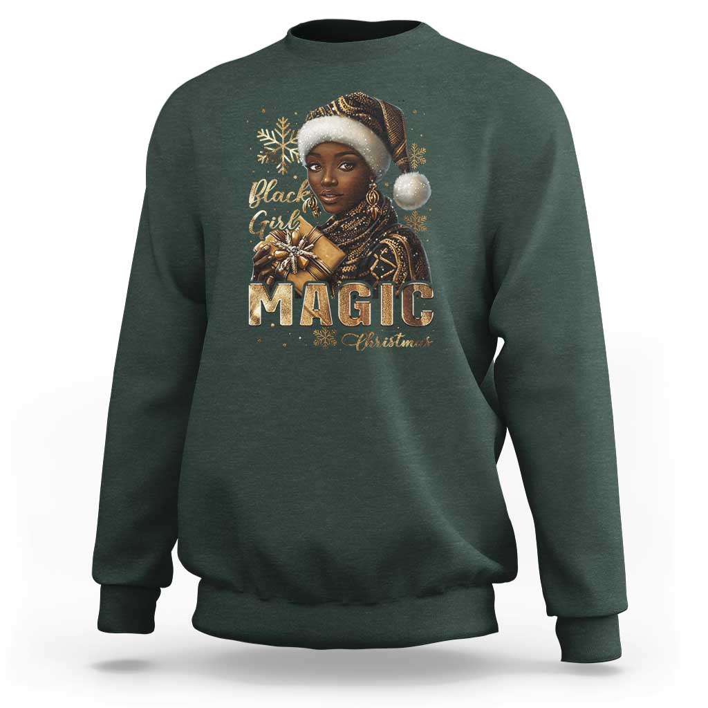 Xmas Melanin Black Girl Magic Sweatshirt - Wonder Print Shop