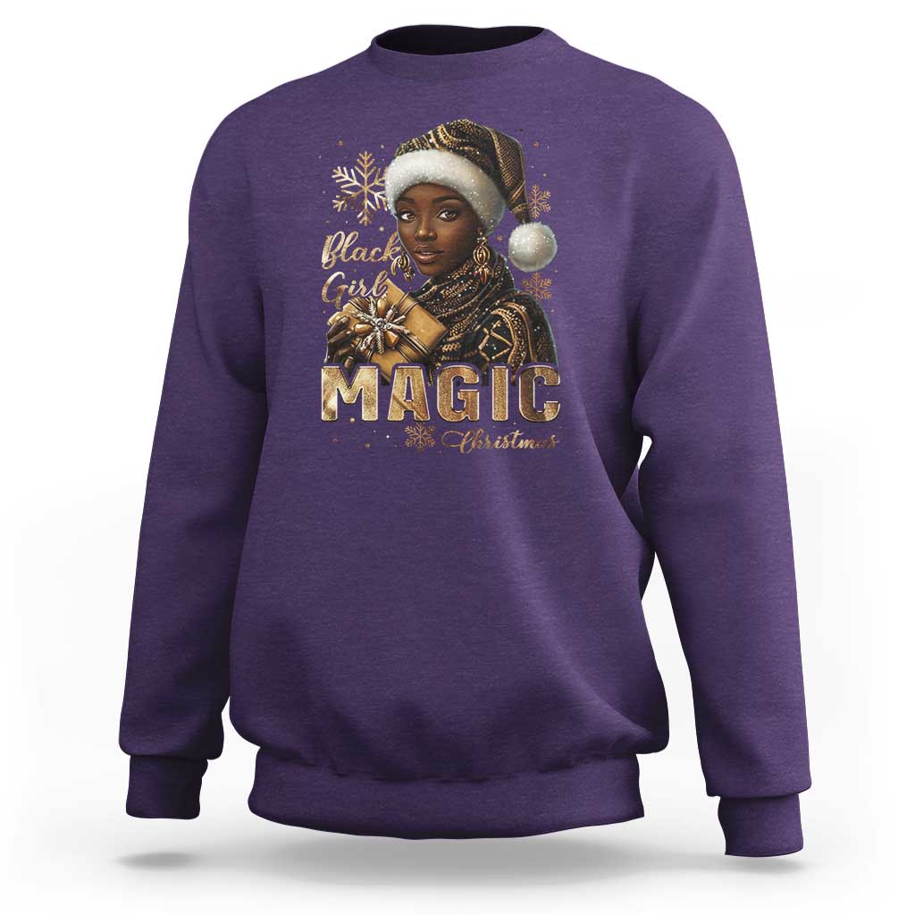 Xmas Melanin Black Girl Magic Sweatshirt - Wonder Print Shop