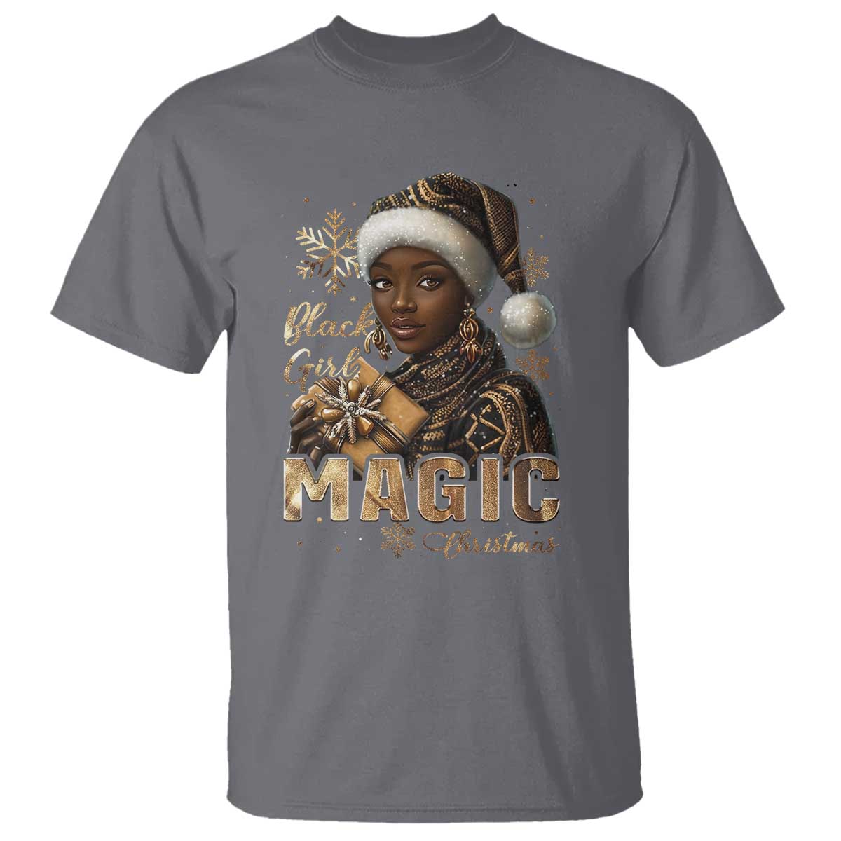 Xmas Melanin Black Girl Magic T Shirt - Wonder Print Shop