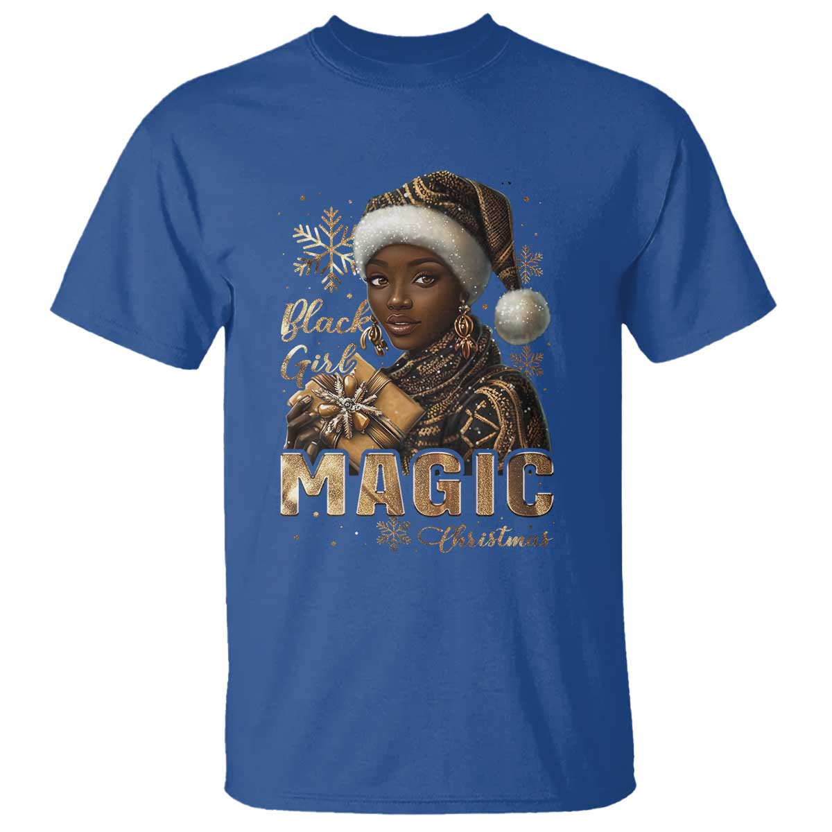 Xmas Melanin Black Girl Magic T Shirt - Wonder Print Shop