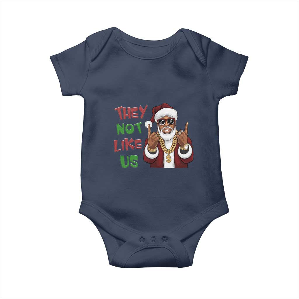Funny Xmas Hiphop Black Santa Baby Onesie They Not Like Us African American Christmas