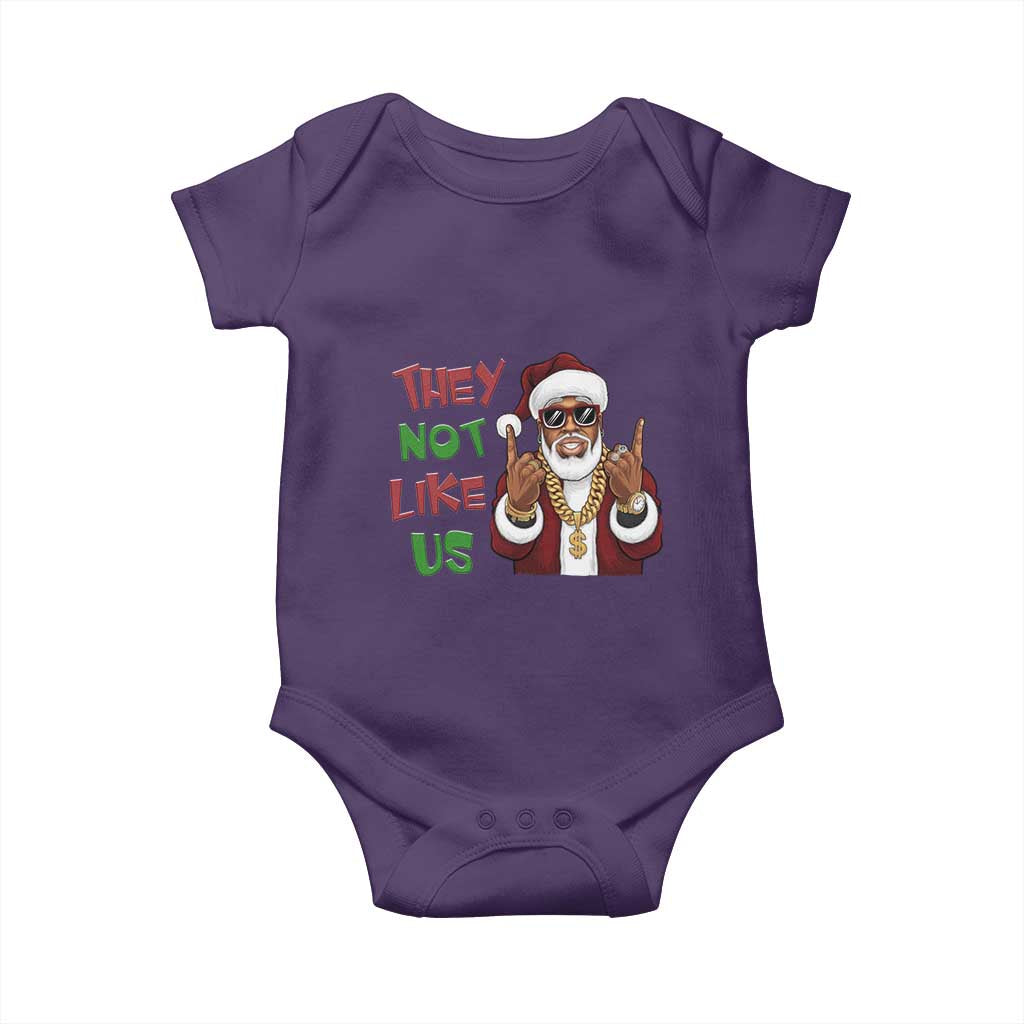 Funny Xmas Hiphop Black Santa Baby Onesie They Not Like Us African American Christmas