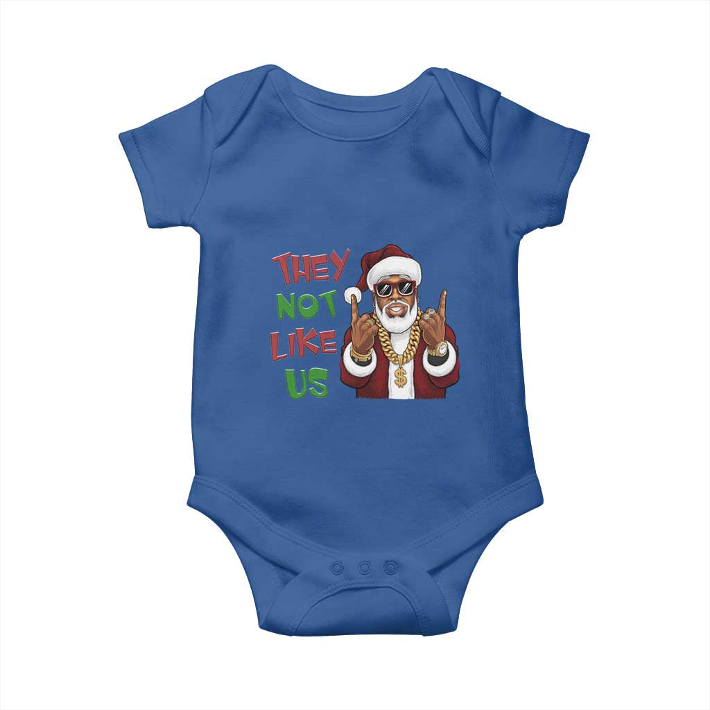 Funny Xmas Hiphop Black Santa Baby Onesie They Not Like Us African American Christmas