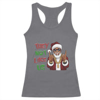 Funny Xmas Hiphop Black Santa Racerback Tank Top They Not Like Us African American Christmas