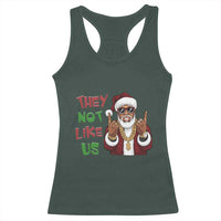 Funny Xmas Hiphop Black Santa Racerback Tank Top They Not Like Us African American Christmas