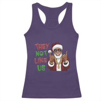 Funny Xmas Hiphop Black Santa Racerback Tank Top They Not Like Us African American Christmas