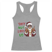 Funny Xmas Hiphop Black Santa Racerback Tank Top They Not Like Us African American Christmas