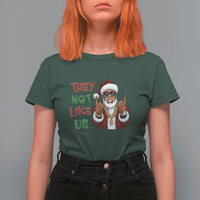 Funny Xmas Hiphop Black Santa T Shirt For Women They Not Like Us African American Christmas - Wonder Print Shop