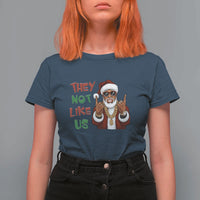 Funny Xmas Hiphop Black Santa T Shirt For Women They Not Like Us African American Christmas - Wonder Print Shop