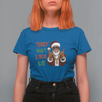 Funny Xmas Hiphop Black Santa T Shirt For Women They Not Like Us African American Christmas - Wonder Print Shop