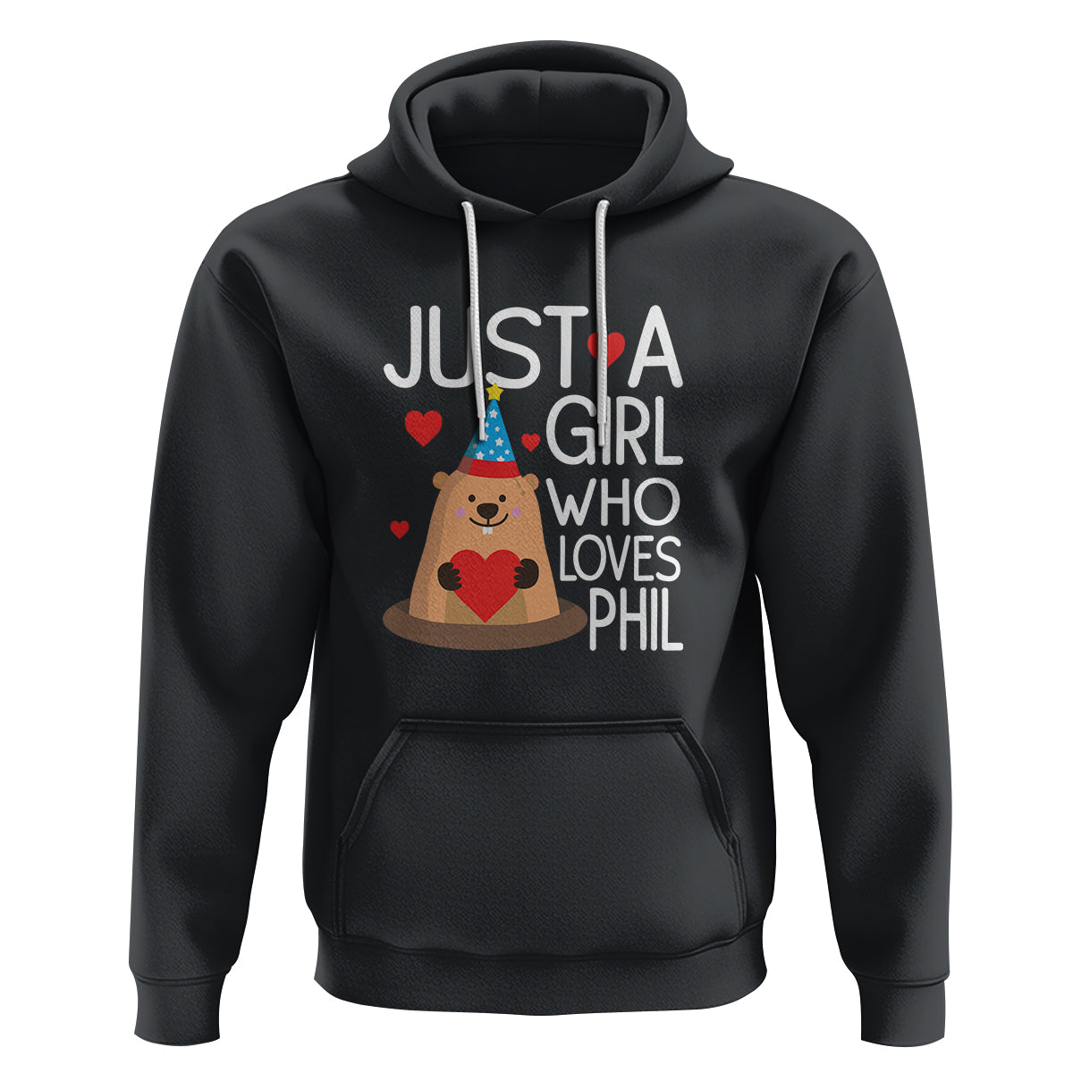 Cute Groundhog Just A Girl Who Loves Phil Hoodie - Wonder Print Shop