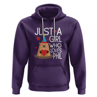 Cute Groundhog Just A Girl Who Loves Phil Hoodie - Wonder Print Shop