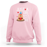 Cute Groundhog Just A Girl Who Loves Phil Sweatshirt - Wonder Print Shop