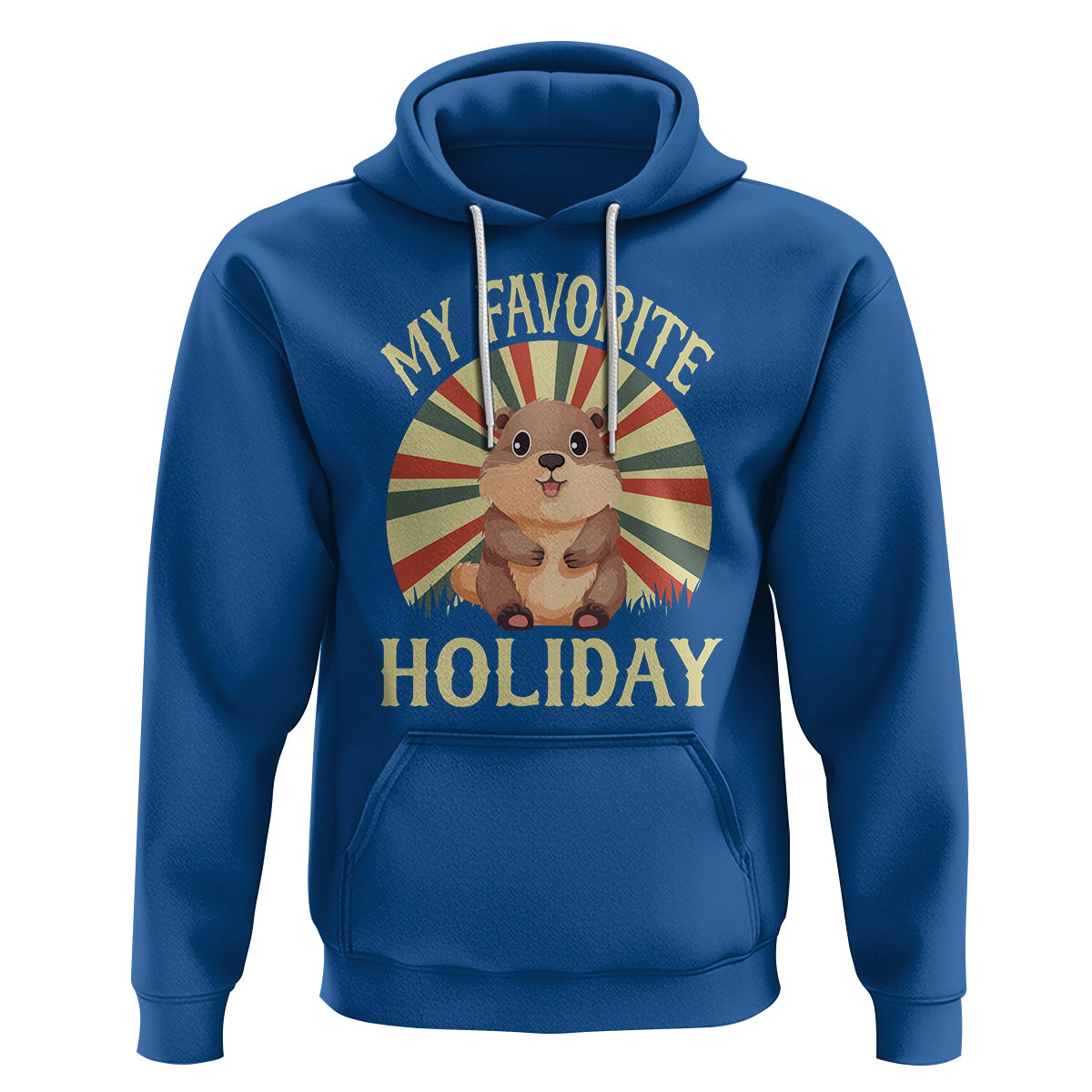 Cute Groundhog Retro My Favorite Holiday Hoodie - Wonder Print Shop