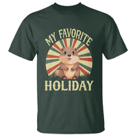 Cute Groundhog Retro My Favorite Holiday T Shirt - Wonder Print Shop