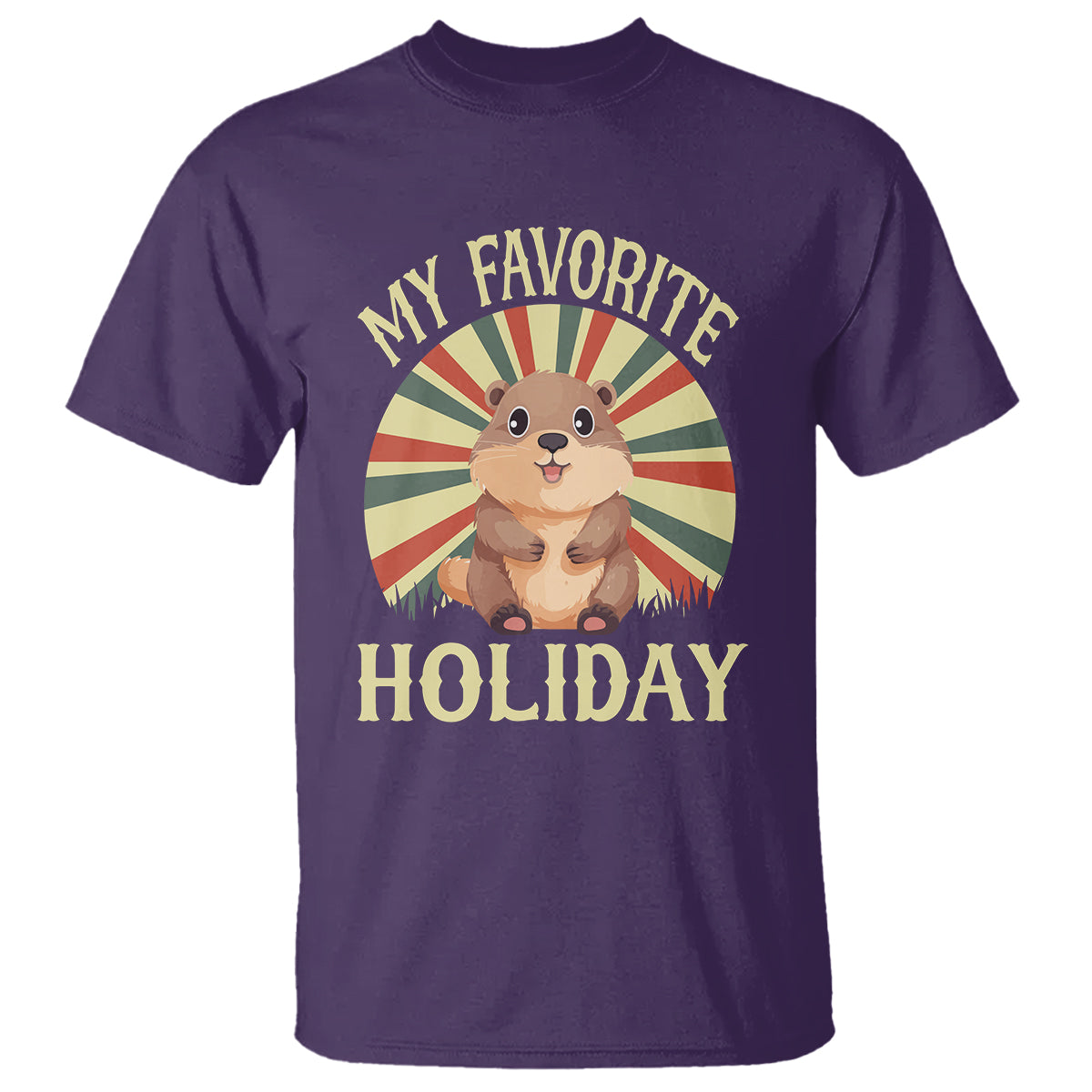 Cute Groundhog Retro My Favorite Holiday T Shirt - Wonder Print Shop