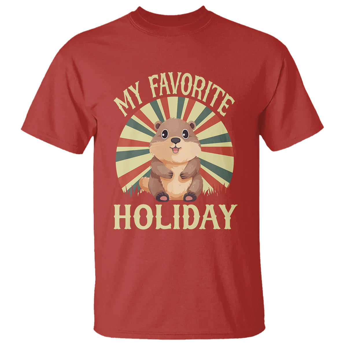 Cute Groundhog Retro My Favorite Holiday T Shirt - Wonder Print Shop