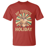 Cute Groundhog Retro My Favorite Holiday T Shirt - Wonder Print Shop