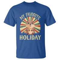 Cute Groundhog Retro My Favorite Holiday T Shirt - Wonder Print Shop