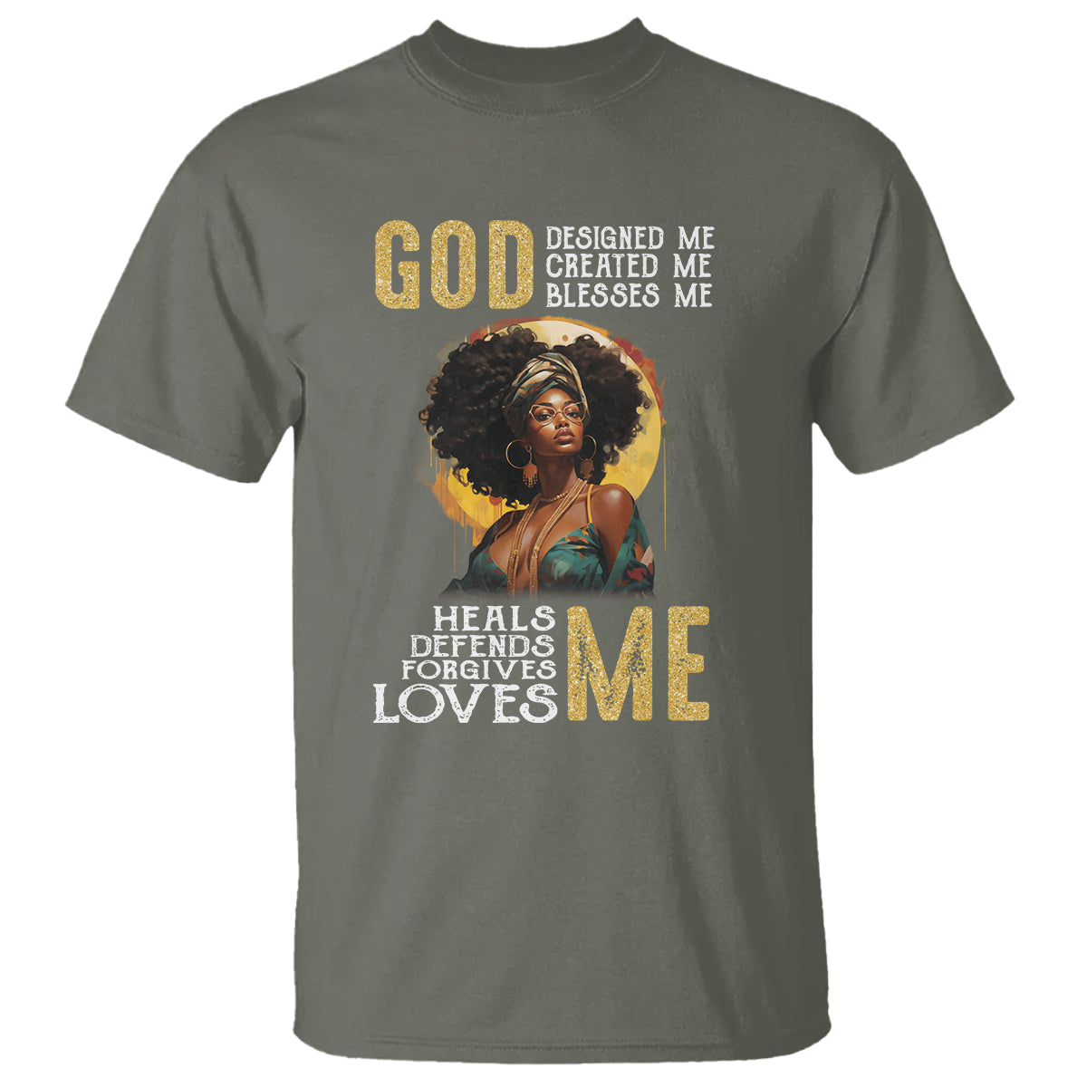 Black History Month T Shirt African Women God Designed Created Blessed Me - Wonder Print Shop