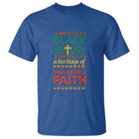 Black History Month T Shirt A Heritage Of Unshakeable Faith Christian BLM - Wonder Print Shop