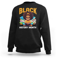 Black History Month Sweatshirt Girl Reading Book African Pride Melanin - Wonder Print Shop