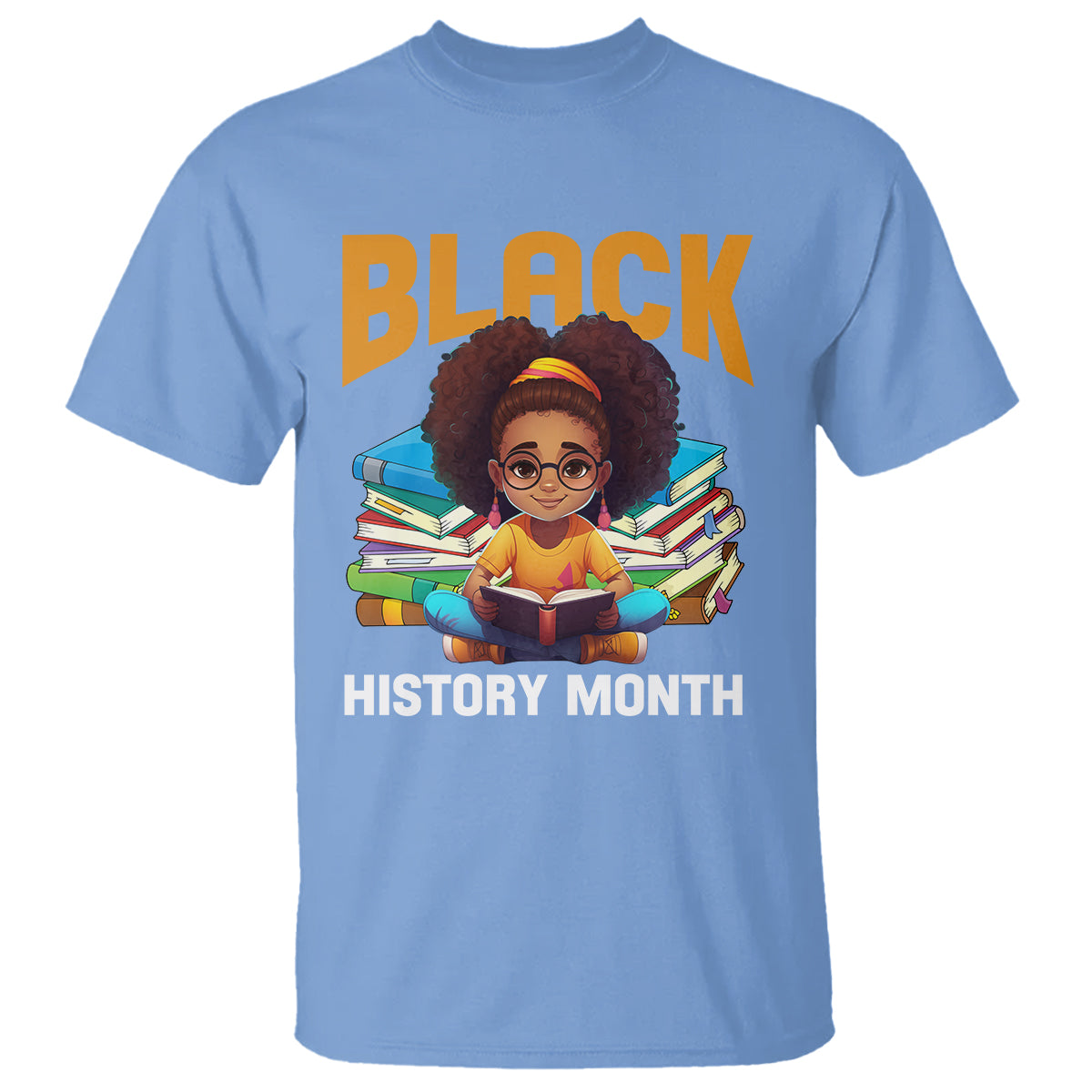 Black History Month T Shirt Girl Reading Book African Pride Melanin - Wonder Print Shop