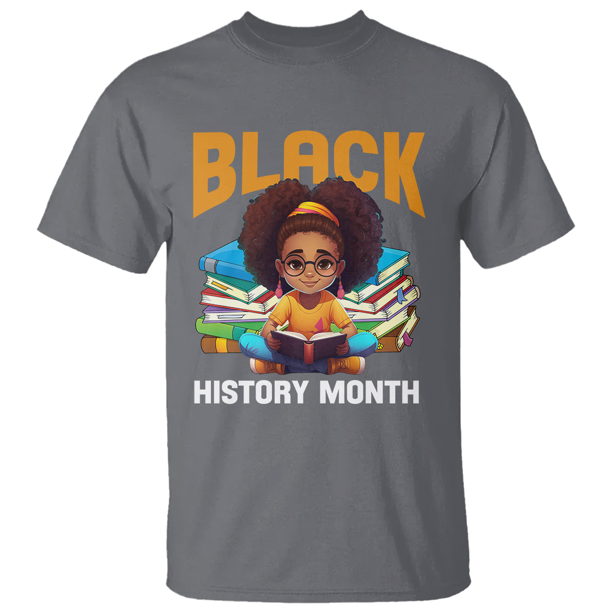 Black History Month T Shirt Girl Reading Book African Pride Melanin - Wonder Print Shop