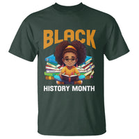 Black History Month T Shirt Girl Reading Book African Pride Melanin - Wonder Print Shop