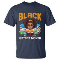 Black History Month T Shirt Girl Reading Book African Pride Melanin - Wonder Print Shop