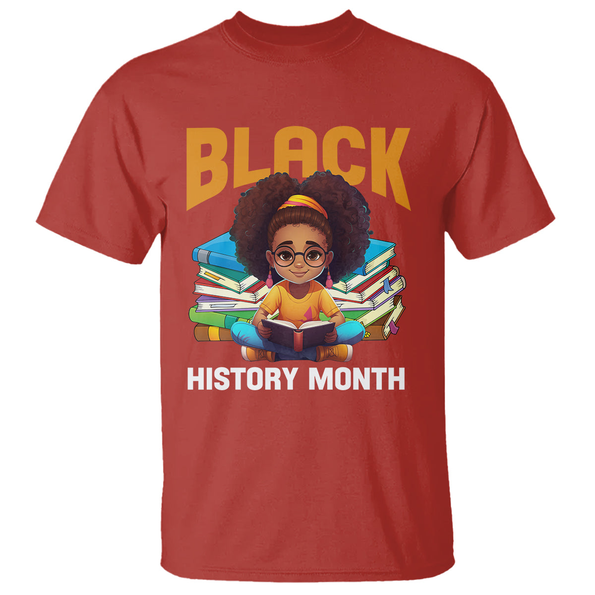 Black History Month T Shirt Girl Reading Book African Pride Melanin - Wonder Print Shop