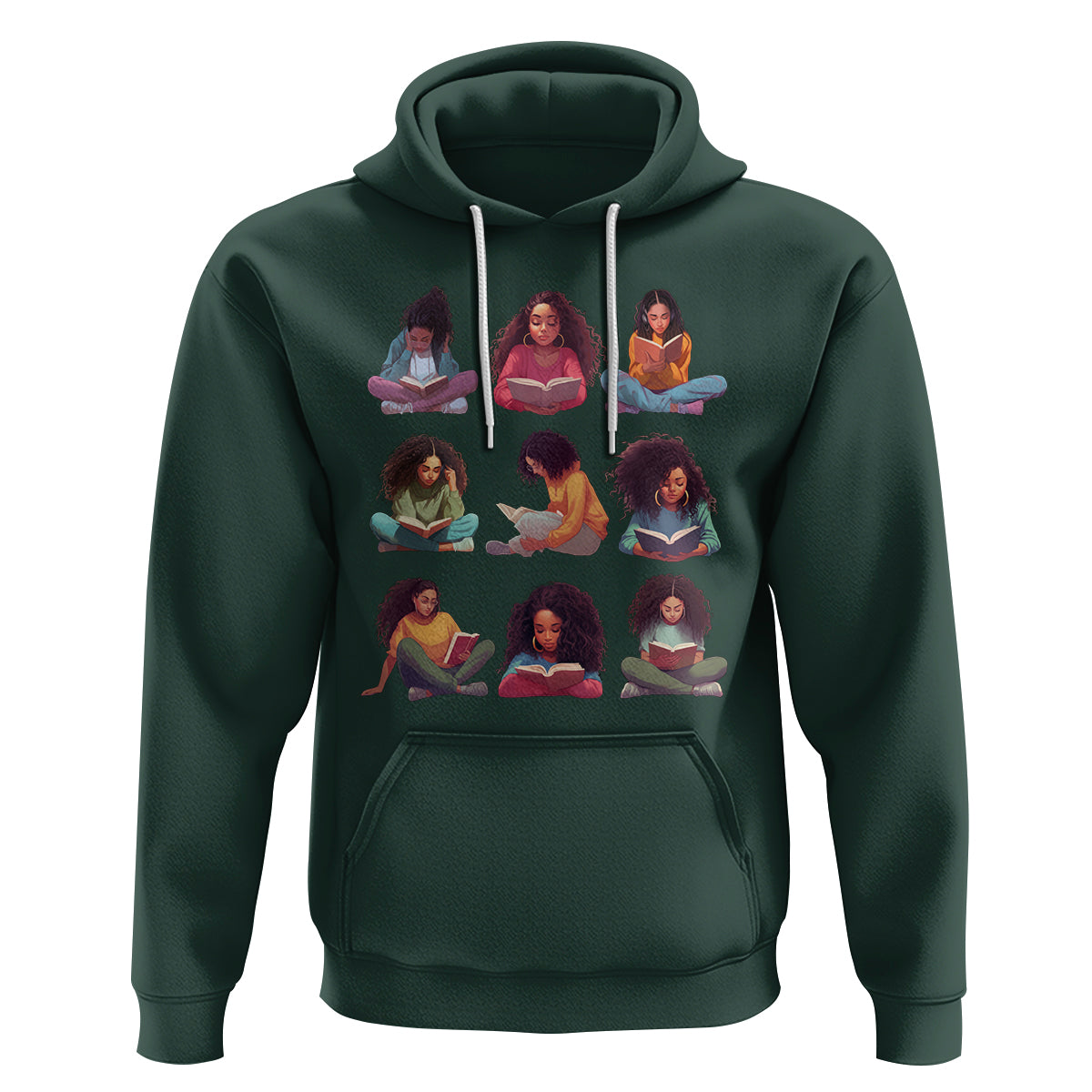 Black History Month Hoodie Reading Book African Melanin Women Girls - Wonder Print Shop