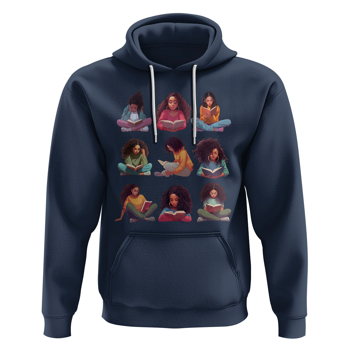 Black History Month Hoodie Reading Book African Melanin Women Girls - Wonder Print Shop